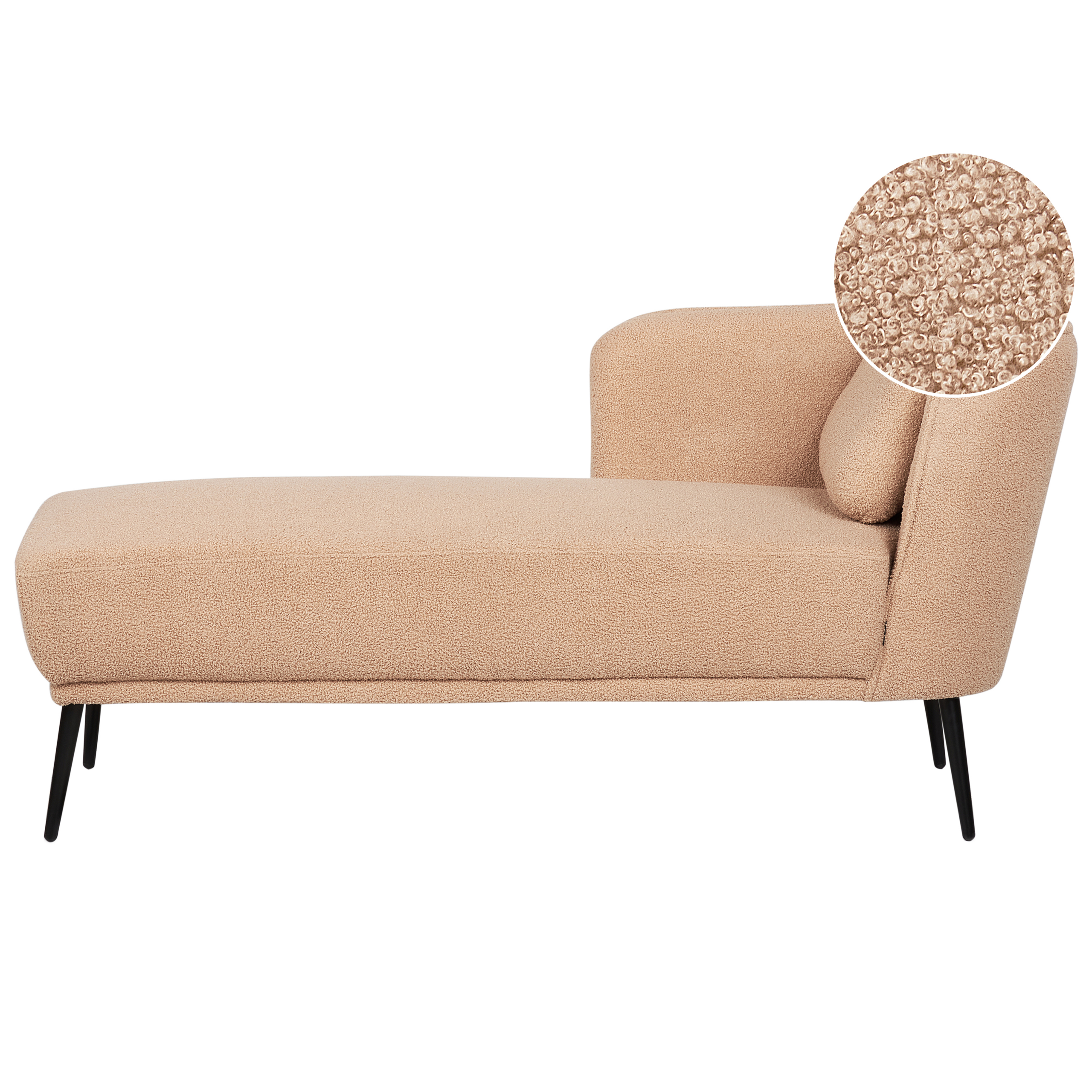 BELIANI Chaise longue bouclé lichtbruin rechtszijdig ARTHEZE