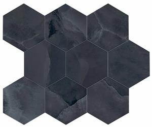 Jabo Tegelsample:  Onyx Black mozaïek hexagon 26x30cm