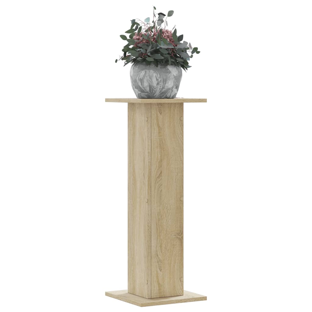 VidaXL Plantenstandaards 2 st 30x30x80 cm bewerkt hout sonoma eiken