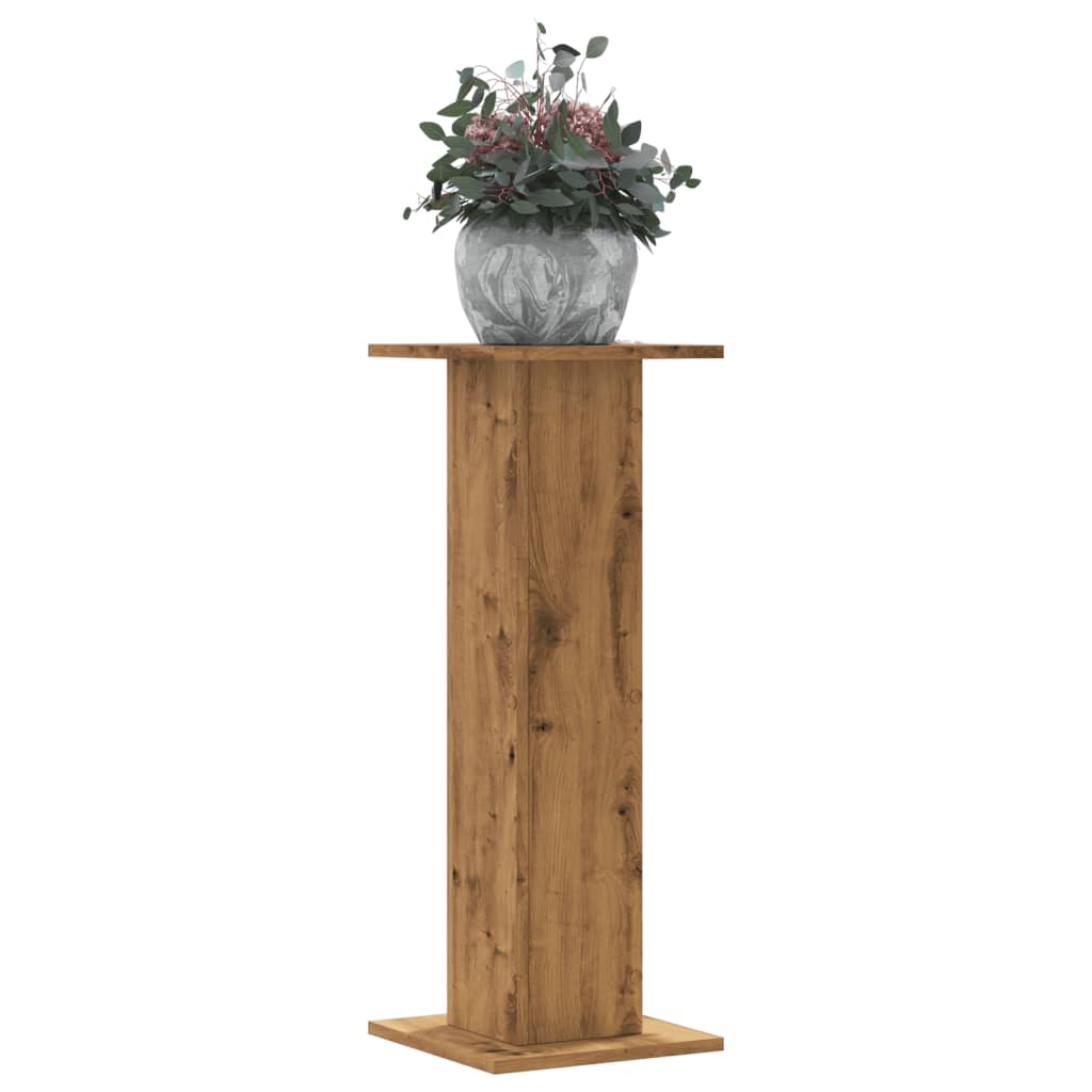 VidaXL Plantenstandaards 2 st 30x30x80 cm hout artisanaal eiken