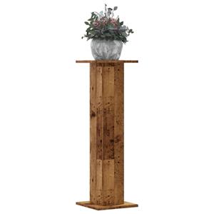 VidaXL Plantenstandaards 2 st 30x30x95 cm bewerkt hout oud houtkleurig