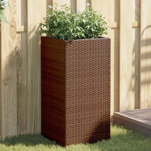 VidaXL Plantenbakken 2 st 40x40x80 cm poly rattan bruin