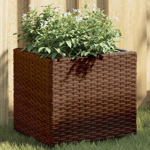 VidaXL Plantenbakken 2 st 36x30x32 cm poly rattan bruin