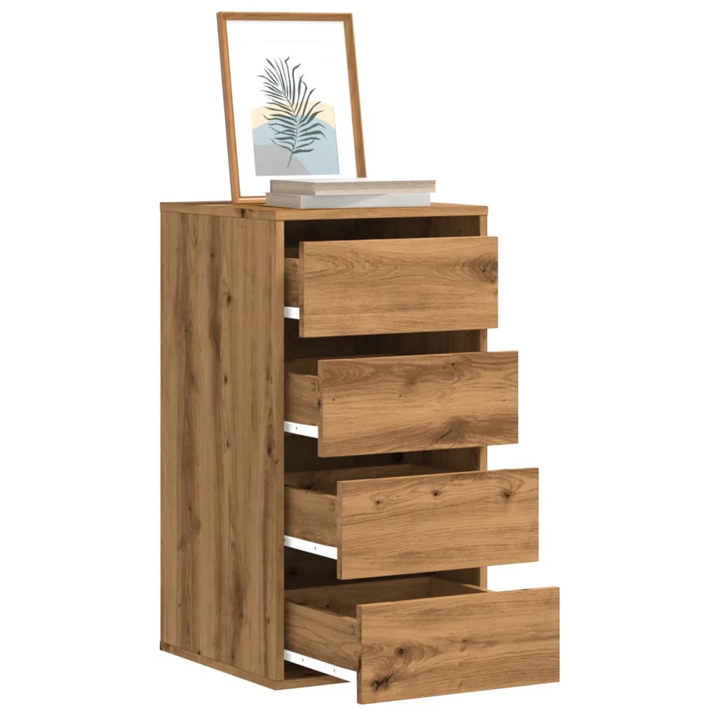 VidaXL Ladekast 40x41x76 cm bewerkt hout artisanaal eikenkleurig