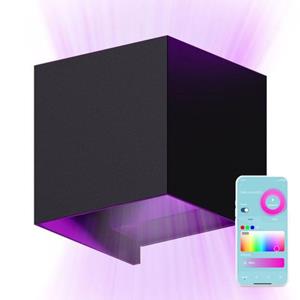 Gologi Slimme Wandlamp - Binnen En Buiten - Dimbaar - Buitenlamp - Rgb - Met App - Zwart