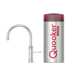 Quooker Classic Fusion Round kokendwaterkraan - draaibare uitloop - Combi+ reservoir - Warm / kokend water - Chroom 22+CFRCHR