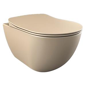 Creavit Hangend Toilet - 35.3x51cm - spoelrandloos - mat cappucino FE322-11CM00E-0000