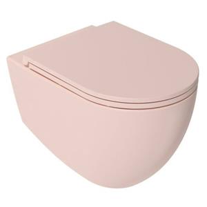 Isvea  Toilet - Badkamer - Hangend - Mat - Roze - Inclusief Bevestigingsset