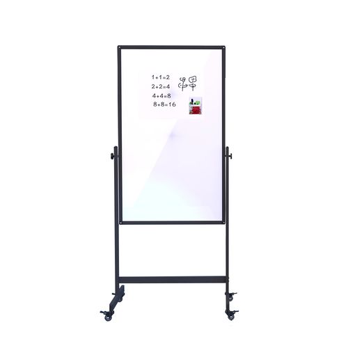 IVOL Whiteboard 66x110 Cm Verrijdbaar - Dubbelzijdig - Zwart Frame