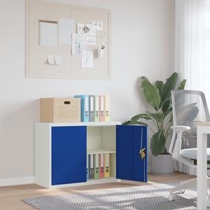 VidaXL Archiefkast 90x40x70 cm staal lichtgrijs en blauw