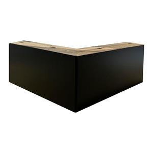 Furniture Legs Europe Meubelpoot zwart hoek 16 bij 16 cm en hoogte 6,4 cm van massief beukenhout