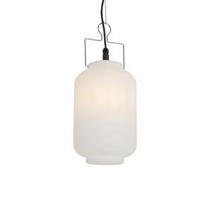 QAZQA Buiten hanglamp wit 20 cm met stekker IP44 - Pion