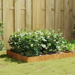 VidaXL Plantenbak verhoogd 100x100x26 cm cortenstaal