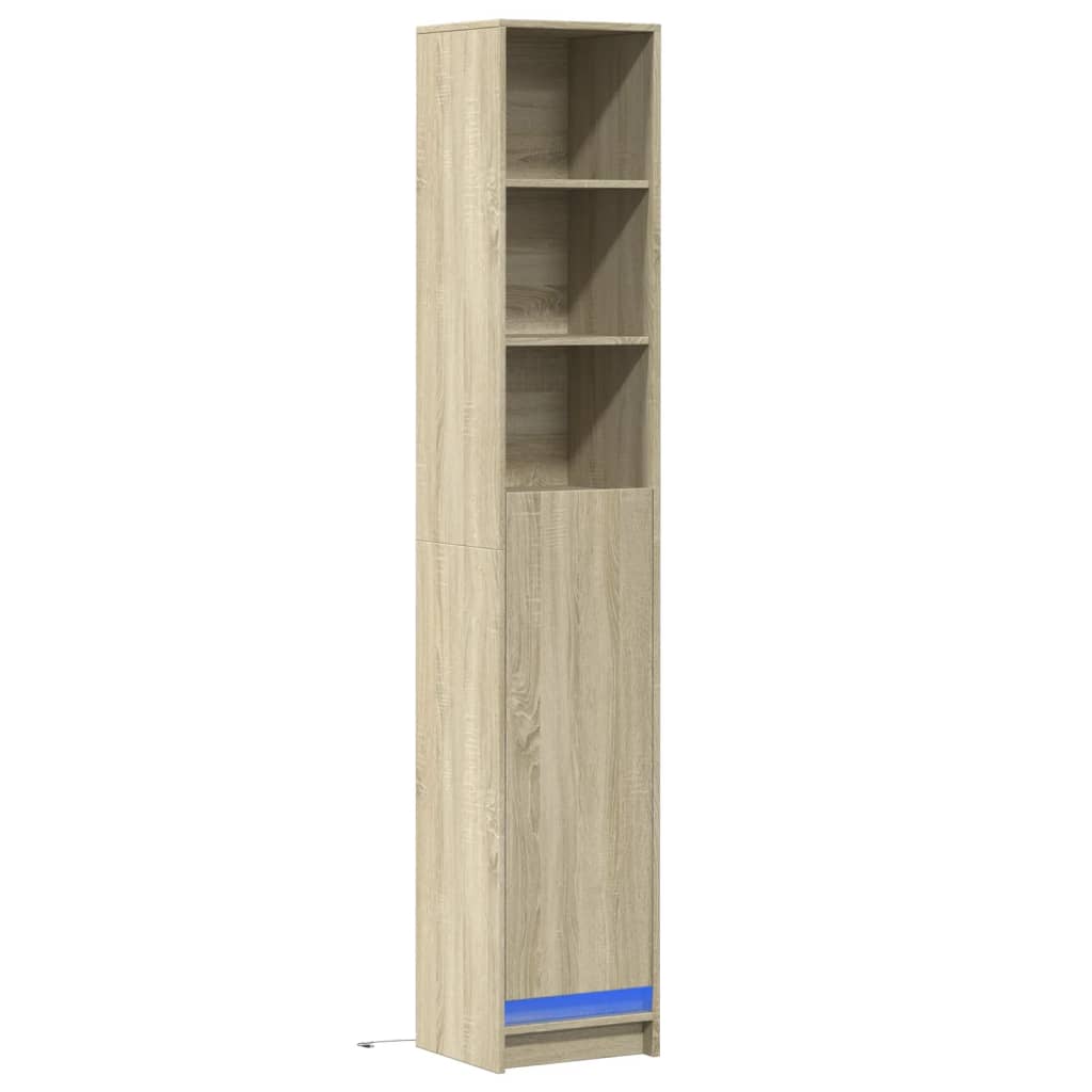 vidaXL Dressoir met LED 36x32,5x200cm bewerkt hout sonoma eikenkleurig