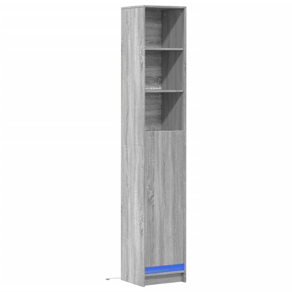 vidaXL Dressoir met LED 36x32,5x200 cm bewerkt hout grijs sonoma eiken