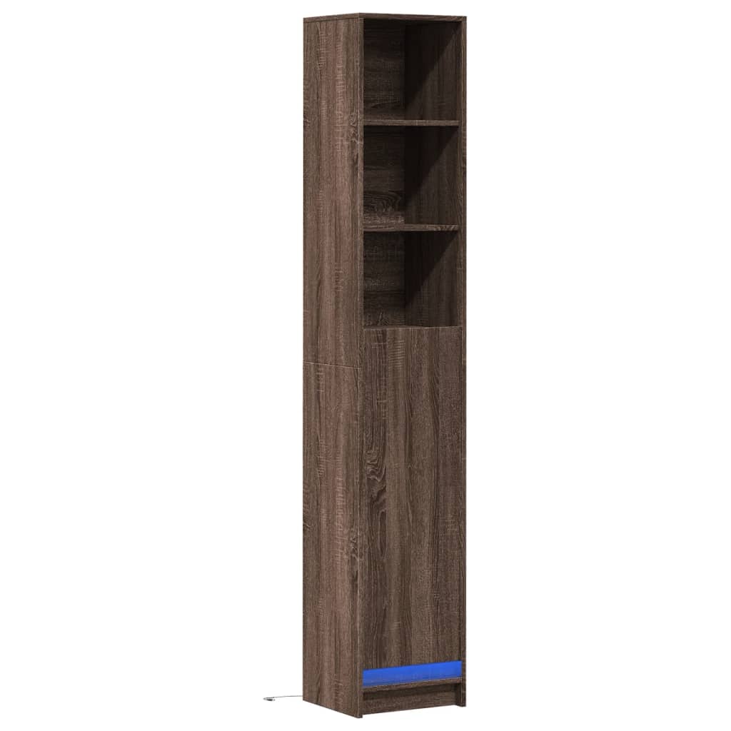 vidaXL Dressoir met LED 36x32,5x200 cm bewerkt hout bruin eikenkleur