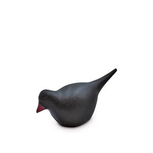 Gedenk Idee Memorialshop Vogel urn in Zwart keramiek 8cm