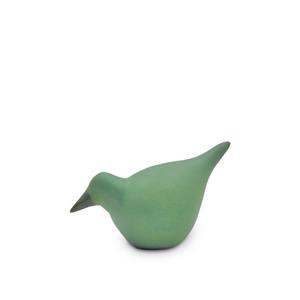 Gedenk Idee Memorialshop Vogel urn in Mintgroen keramiek 8cm