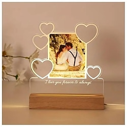 Light in the box gepersonaliseerde hartvormige led nachtlamp - aangepaste foto acryl usb lamp romantisch jubileum verjaardag en valentijnsdag cadeau perfect voor koppels en vrienden