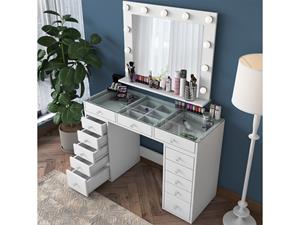 Mobistoxx Make-up tafel JESSIE DELUXE 13 lades wit