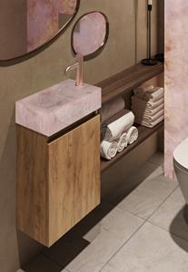 Fontana Pink Onyx toiletmeubel 40cm warm eiken