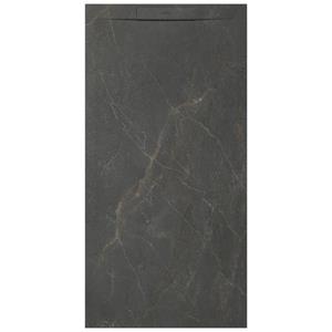 Zenon Essenza West Douchebak - 100x70cm - antislip - antibacterieel - mineraalmarmer - rechthoek - Mountain marmer (antraciet) 400000000000039824