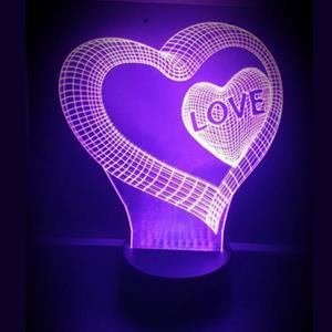 Ontwerp-zelf 3D LED LAMP - DUBBEL HART