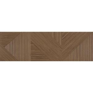 Valence Tegelsample:  Tangram decor wandtegel 32x100cm bruin donker