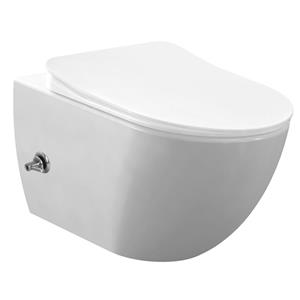 SaniGoods Bidet mat wit toilet met warm en koudwater sproeier randloos zonder zitting