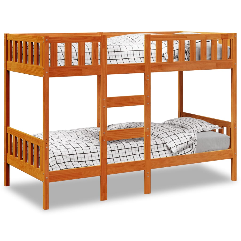 VidaXL Stapelbed massief grenenhout wasbruin 75x190 cm