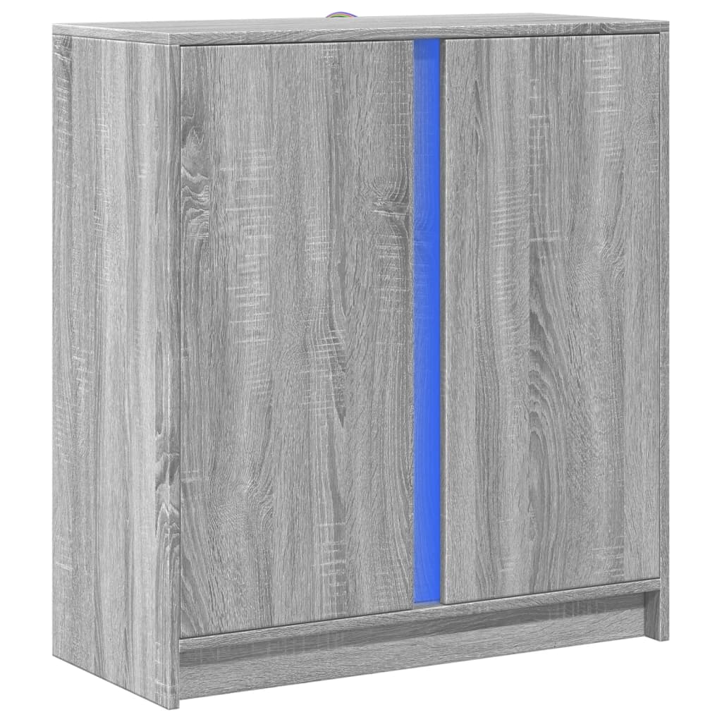 vidaXL Dressoir met LED 77x34x85 cm bewerkt hout grijs sonoma eiken