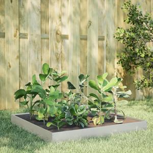 VidaXL Plantenbak verhoogd 100x100x18,5 cm roestvrijstaal