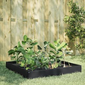 VidaXL Plantenbak verhoogd 100x100x26 cm staal zwart