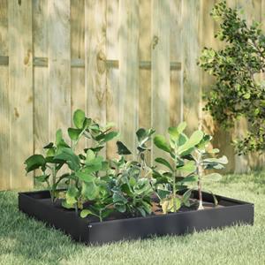 VidaXL Plantenbak verhoogd 100x100x26 cm staal antracietkleurig