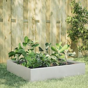 VidaXL Plantenbak verhoogd 100x100x33,5 cm roestvrijstaal