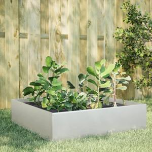 VidaXL Plantenbak verhoogd 100x100x25 cm roestvrijstaal