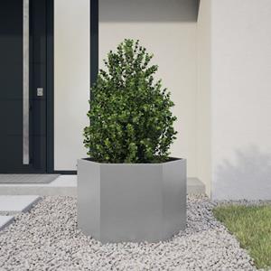 VidaXL Plantenbak zeshoek 69x60x45 cm gegalvaniseerd staal