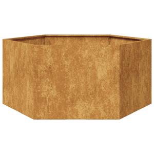 VidaXL Plantenbak zeshoek 104x90x45 cm cortenstaal