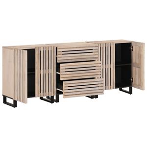 vidaXL Dressoirs 3 st 60x34x75 cm massief mangohout