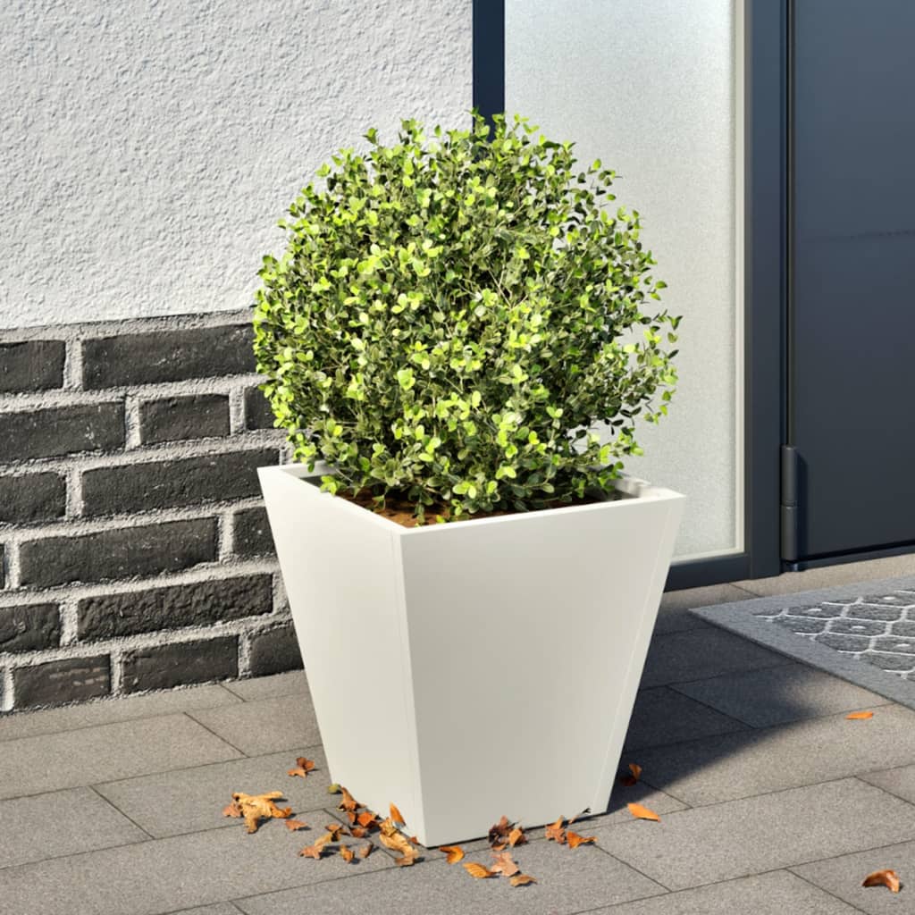 VidaXL Plantenbak 30x30x30 cm staal wit