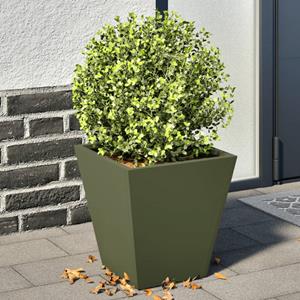 VidaXL Plantenbakken 2 st 30x30x30 cm staal olijfgroen