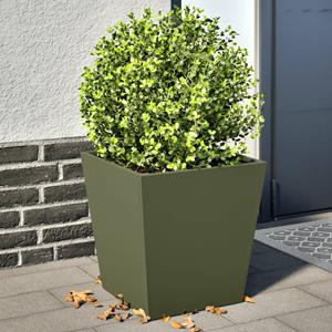 VidaXL Plantenbakken 2 st 40x40x40 cm staal olijfgroen