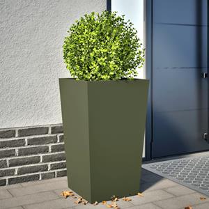 VidaXL Plantenbak 45x45x75 cm staal olijfgroen