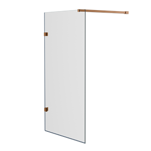 Luca Varess Solid badwand 80 cm helder glas geborsteld Rosegold profiel