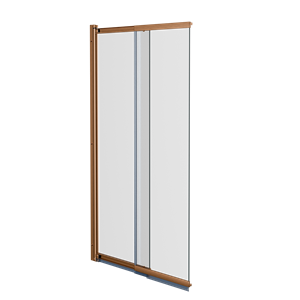 Luca Varess Vetras badwand 50 cm helder glas geborsteld Rosegold profiel