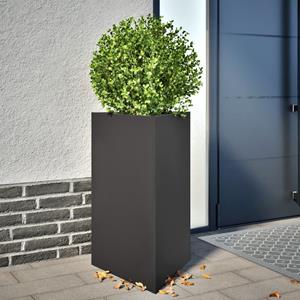 VidaXL Plantenbak driehoek 50x43x75 cm staal zwart