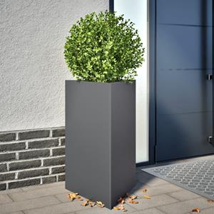 VidaXL Plantenbak driehoek 50x43x75 cm staal antracietkleurig