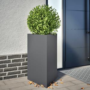 VidaXL Plantenbakken 2 st driehoek 50x43x75 cm staal antracietkleurig