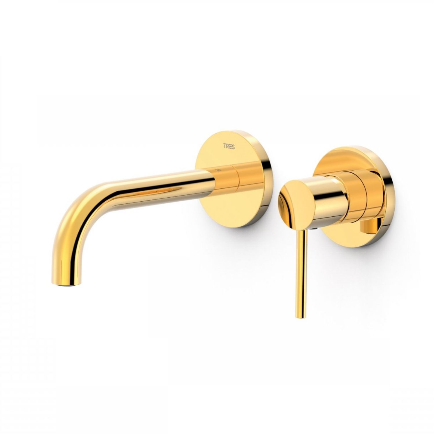 Tres Wastafelmengkraan Inbouw  Study Exclusive 2-Gats Gebogen Uitloop 18 cm en Hendel Goud 