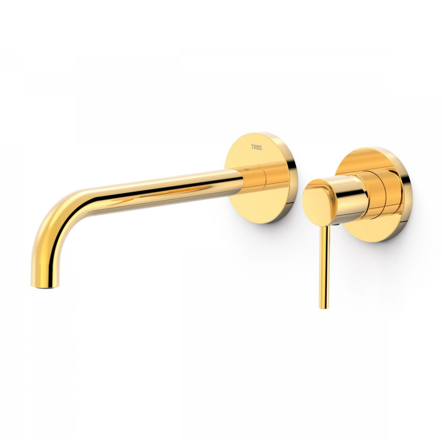 Tres Wastafelmengkraan Inbouw  Study Exclusive 2-Gats Gebogen Uitloop 24 cm en Hendel Goud 